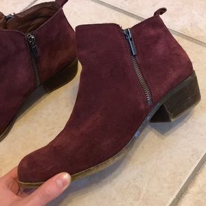 Lucky brand burgundy suede boots